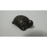 A Carved Wooden Netsuke in the Form of a Tortoise With Verso Revelling Elder, Signed