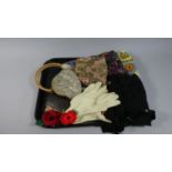 A Tray Containing Vintage Ladies Handbags, Purses, Gloves etc