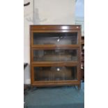 An Edwardian Oak Globe Wernicke Style Three Section Bookcase, 87cm Wide