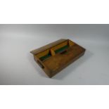 An Art Deco Oak Two Division Knife Box with Hinged Lids, 39cm Long