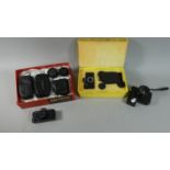 Two Pentax Auto 110 Camera Sets with Spare Lenses etc
