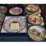 A Collection of Decorated Plates to Include Wedgwood Life on the Farm, Royal Worcester Millennium