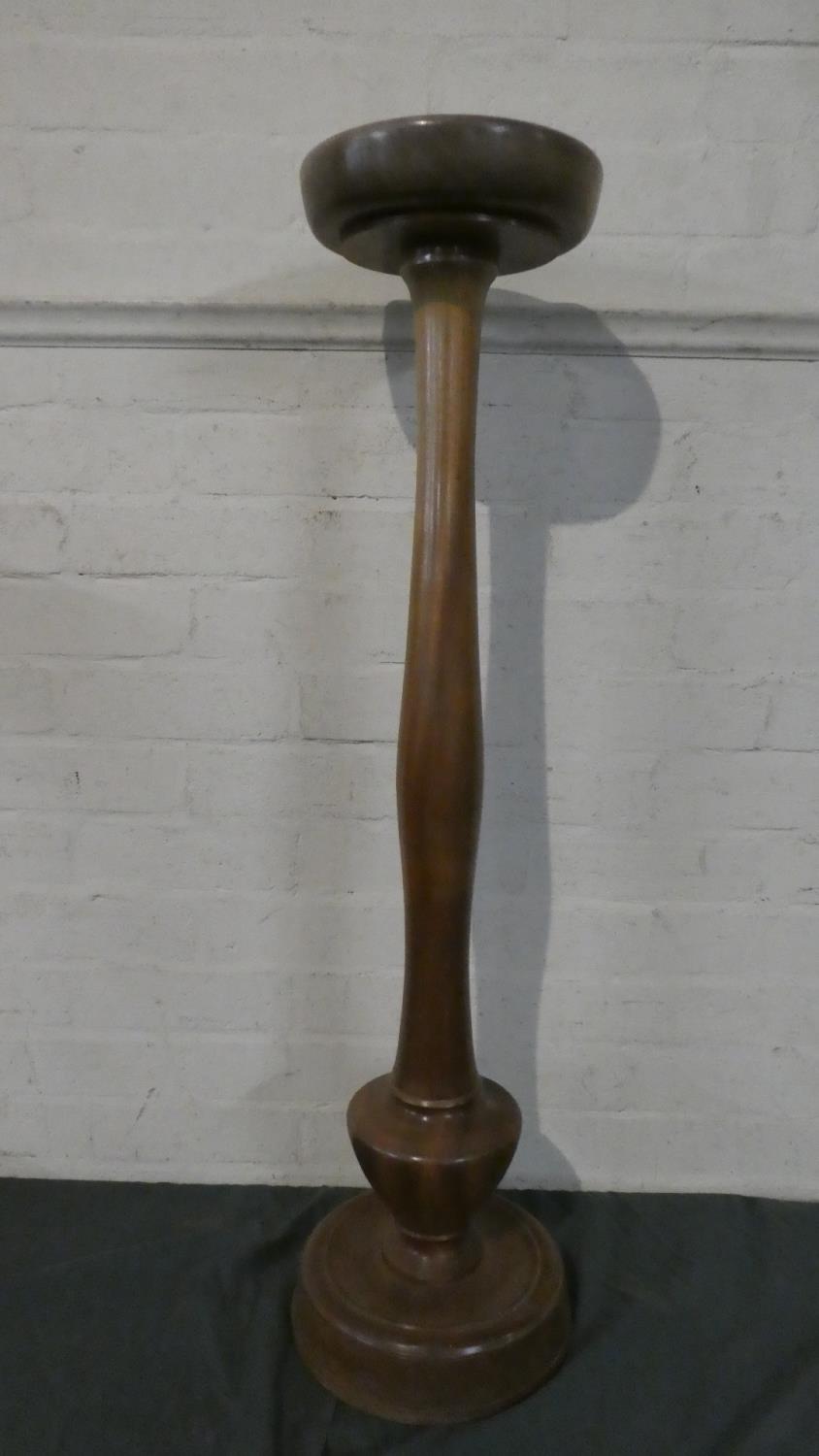 A Turned 20th Century Dish Topped Torchere Stand, 93cm High