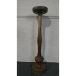 A Turned 20th Century Dish Topped Torchere Stand, 93cm High