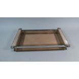 A Mirrored Glass and Chrome Art Deco Dressing Table Tray, 40cm Wide