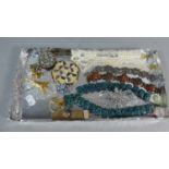 A Collection of Costume Jewellery, Micromosaic Brooch, Powder Compact etc