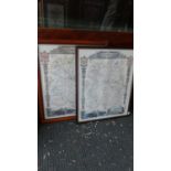 Two Framed Maps of Shropshire, Each 53cm High