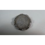 A Victorian Silver Brooch with Revolving 1887 Florin