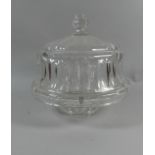 A Large Heavy Glass Cheese Dish and Cover, 28cm High