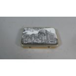 A 1930's Rectangular Snuff Box, the Hinged Lid Decorated in Enamel with Image of the Dorchester