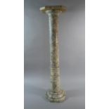 An Elegant Veined Marble Torchere Stand with Turned Support, Octagonal Top and Base, 90cm Wide