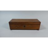 A Small Rectangular Mahogany Box on Bun Feet, 21.5cm Wide