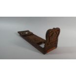 An Indian Carved Sliding Bookrest with Pierced Hinged Ends, 33cm When Closed