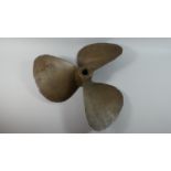 A Vintage Three Blade Bronze Ships Propeller Stamped 22x15 No 7816. 51cms Diameter.