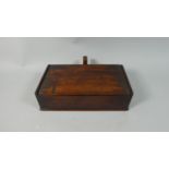 A 19th Century Mahogany Stamp or Ticket Box. The Under Side of the Lid Stenciled with 2D, 3D and 4D.