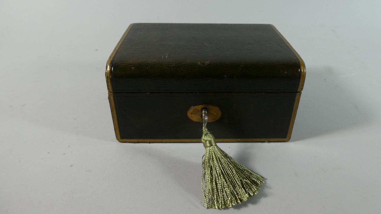 A Late 19th Century Dome Top Box with Fitted removable Tray with Pocket Watch Centre Inscribed