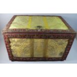 A 19th Century French Upholstered Box Ottoman, Standing on Four Turned Mahogany Bun Feet.