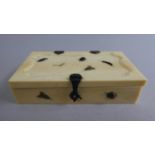 A Good Quality Small Shibayama Ivory Box decorated in relief with Inlaid Insects. 7.5cms Wide