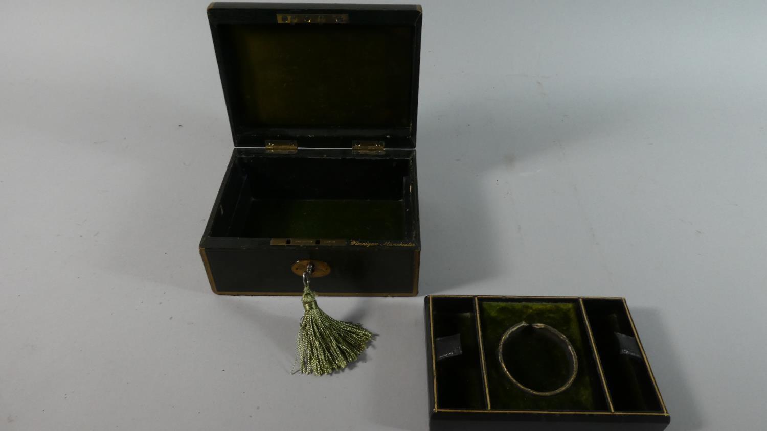A Late 19th Century Dome Top Box with Fitted removable Tray with Pocket Watch Centre Inscribed - Image 2 of 3