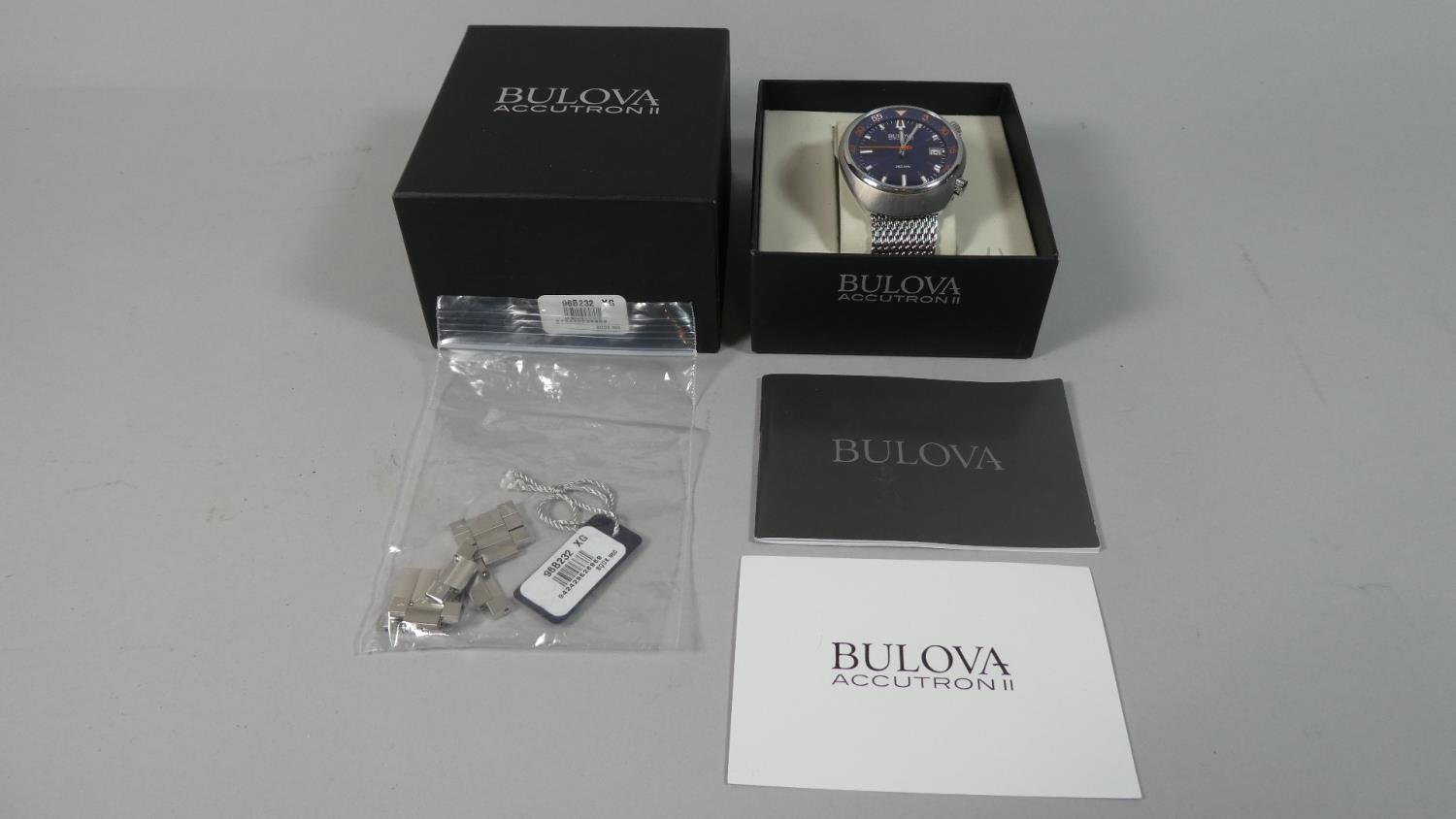 A 2017 Bulova Accutron II Lobsterclaw Wristwatch with Stainless Steel Case and Bracelet, High