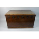A Late 18th Century George III Oak Friendly Society Box with a Single Plank Top and Sides and Six