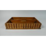 A 19th Century Cutlery Tray with Alternate Fruitwood and Satinwood Parquestry Banding. 33x20x7cms