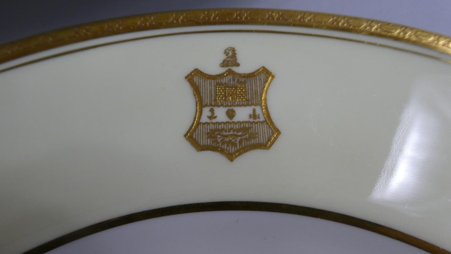 A Large Collection of Royal Worcester Gilt and Pale Yellow Armorial Dinner, Tea and Coffee Wares - Image 2 of 3