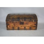 A 19th Century Pony Skin Covered Dome Top Trunk with Inner Label for The Original Trunk and Bucket