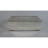 A Good Quality Silver Rectangular Cigarette Box, B'ham 1922, 18x9.5x6cms