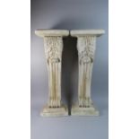 A Pair of Weathered Composition Pedestals in the 18th Century Style of William Kent. 82cms High
