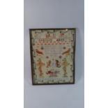 A 19th Century Framed Sampler by Mary Richardson. Aged 12 Years. 41x31cms