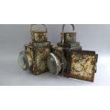 A Pair of Vintage British Rail (Midland) Railway Lamps (Missing Burners and For Full Restoration)