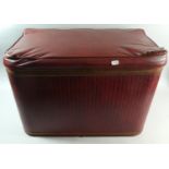 A Vintage America Pearl-wick Storage Box with Leather Effect Cover, 61cm Wide