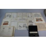 A Cased Drawing Set Together with Collection of Book Plates Relating to Victorian Furniture