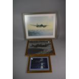 A Collection of Two Framed Prints and One Photograph of RAF Mosquitoes
