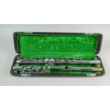 A Cased Chinese Silver Plated Flute