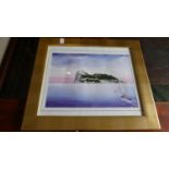 A Framed Print Depicting Sailing Boats Approaching Gibraltar