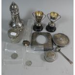 A Collection of Silver and Silver Plate Items to Include Two Silver Trophies, Plated Sugar Sifter,