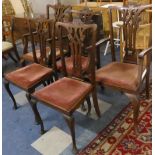 A Set of Five Chippendale Style Dining Chairs