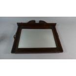 An Edwardian Mahogany Framed Wall Mirror with Swan Neck Cornice, 47cm Wide