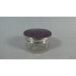 A Silver Mounted Glass Dressing Table Pot