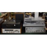 Two Vintage Record Players and a Tuner and Speaker (Untested)