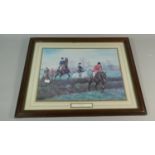 A Framed Sporting Print, Over the Birch, 55cm Wide