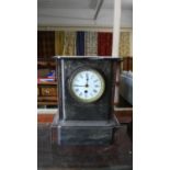 A Large French Late 29th Century Slate and Marble Architectural Mantel Clock for Restoration