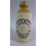 A Glazed Stonware Brewers Bottle for Soames, Wrexham, 16.5cm high