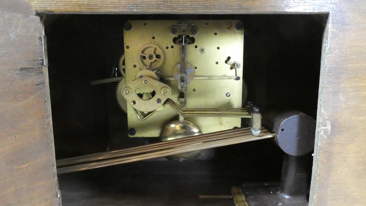 A Walnut Cased Rolls 'Monster' Mantle Clock with Westminster Chime Movement, 65cm Wide - Image 2 of 2