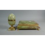 An Ormolu Mounted Cigarette Box and Ovoid Table Lighter, Base AF
