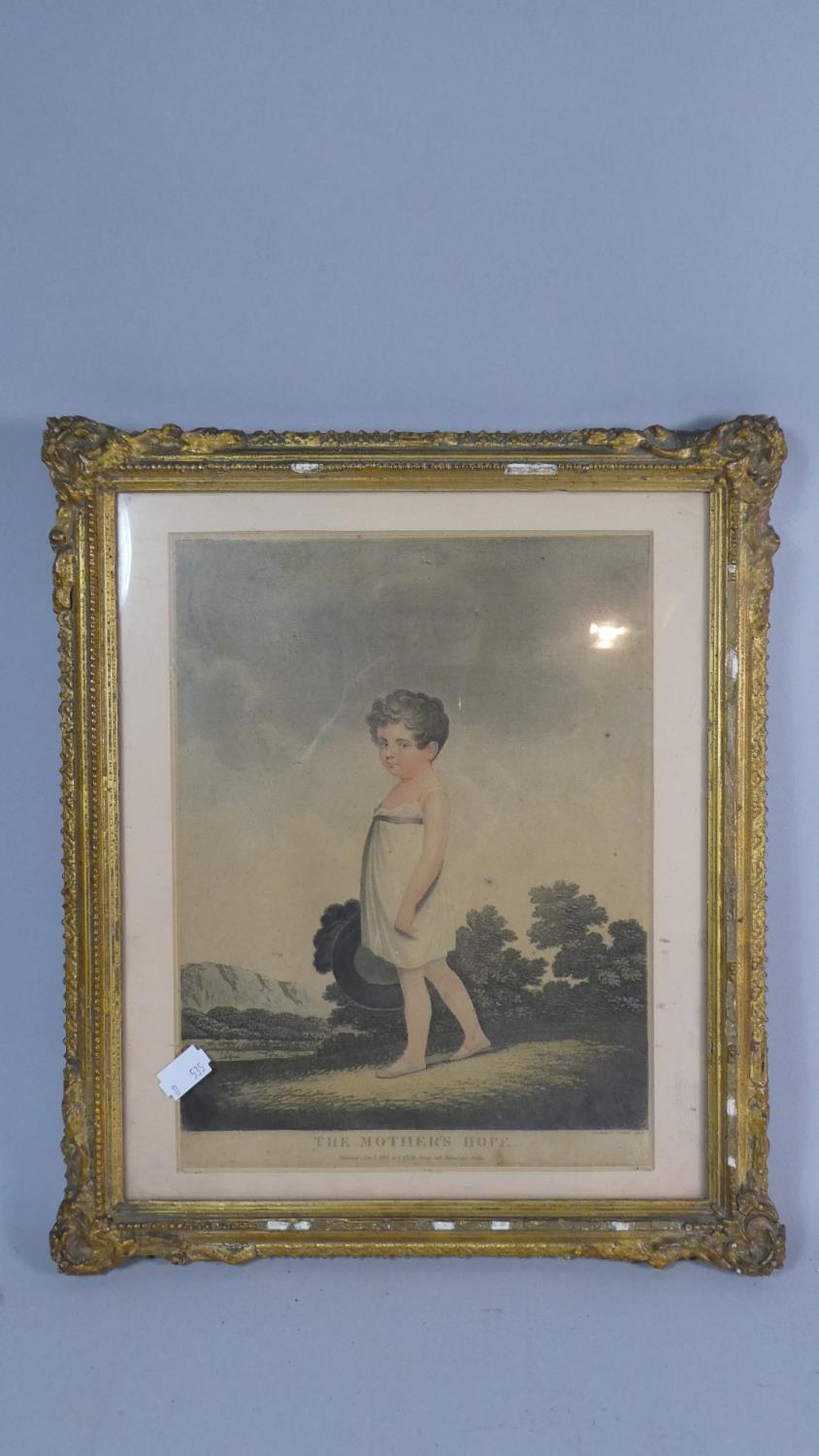 A Gilt Framed Coloured 19th Century Print, The Mother's Hope, 37.5cm High