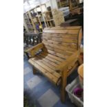 A Wooden Garden Bench, 118cm Wide