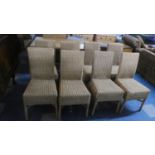 A Set of Eight Wicker Dining Chairs